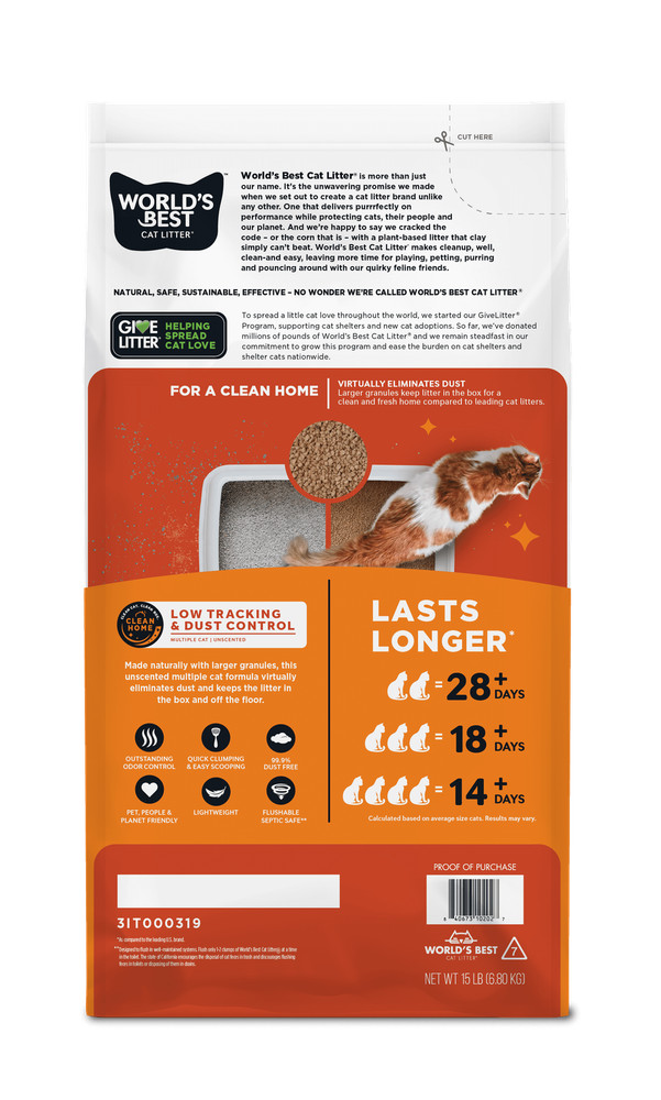 Low Tracking & Dust Control Multiple Cat Unscented Natural Ingredients Quick