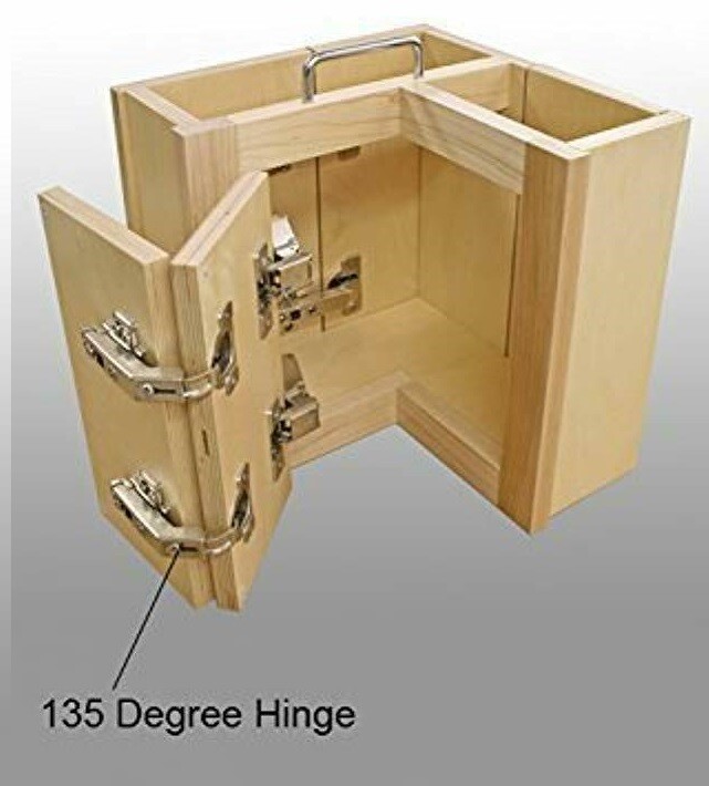 2 Pair Corner Folded Folden Kitchen Cabinet Cupboard Door Hinges Combination 135