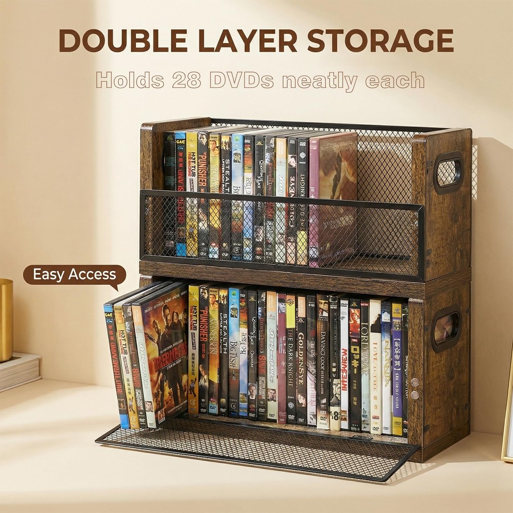 /Blu ray Storage Rack, Shelf Holds Up To 28 Cases, Stackable Tower also Used ...