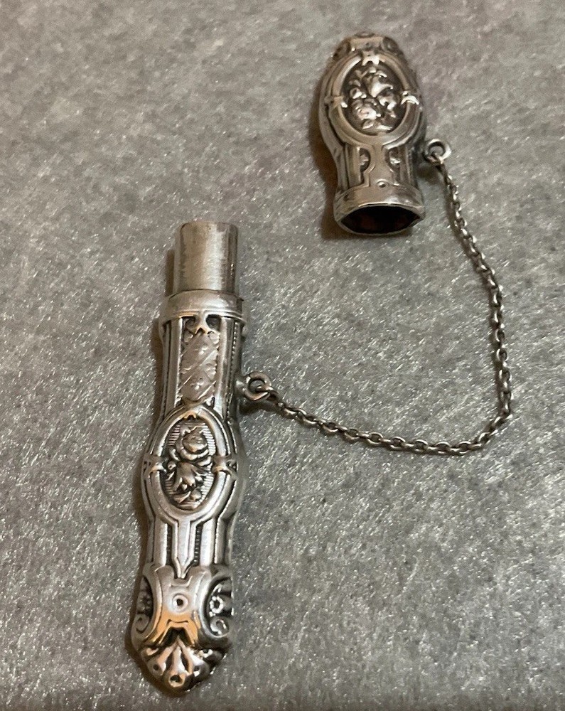 Needle Case Antique Silver Sewing Etui Chatelaine