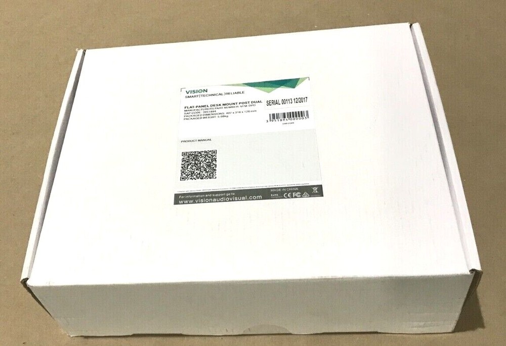Vision Mounts Dual Flat Panel Desk Post VFM-DPD ✅❤️✅❤️ Brand New! Sealed Inside!