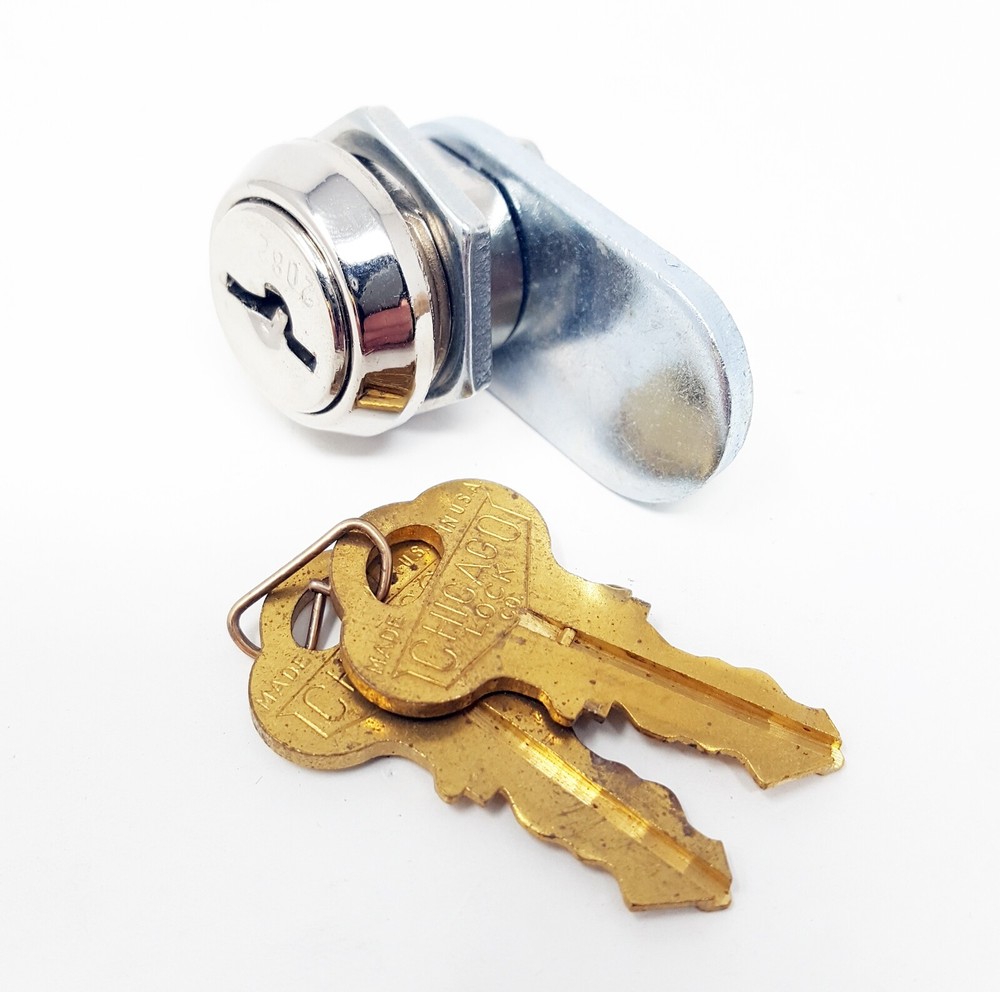 Chicago Cam Lock 3205 Keyed Differently 1/4" Threads Straight Cam