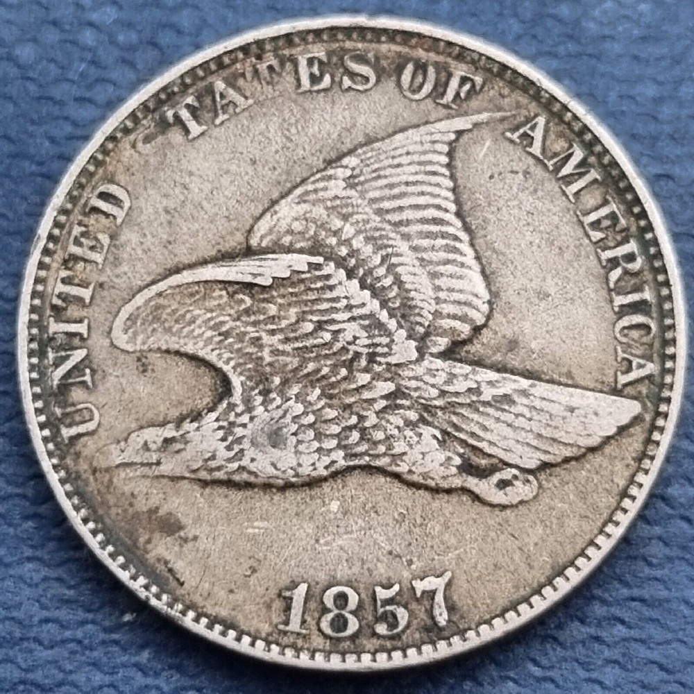1857 Flying Eagle Cent 1c Better Grade XF + #58760