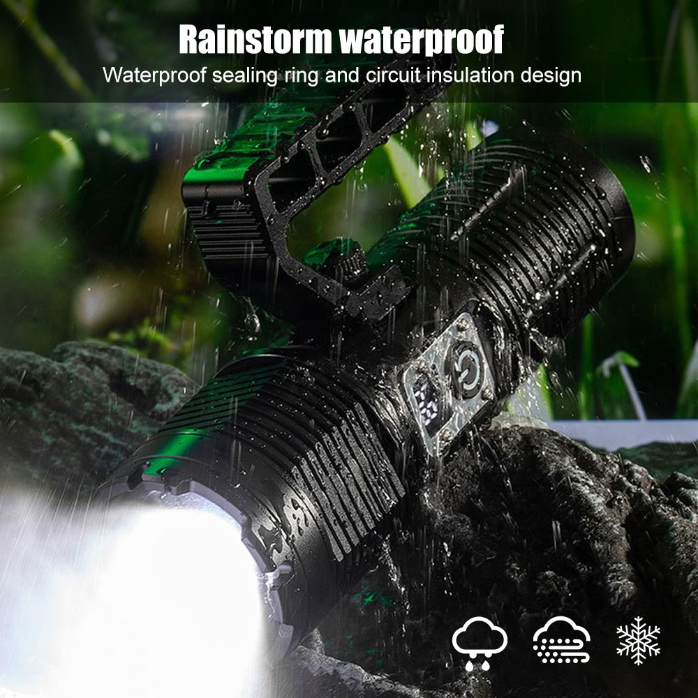 USB Rechargeable 30W White Laser LED Flashlight Super Bright Torch Light