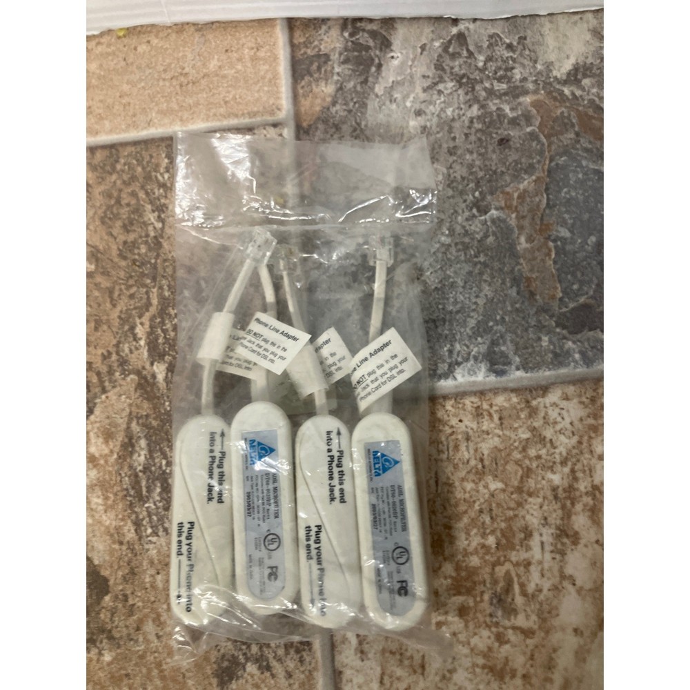 DELTA Microfilter DSL Phone Line Adapter 4 Pack