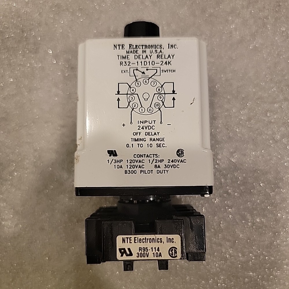 NTE Electronics Time Delay Relay R32-11D10-24K