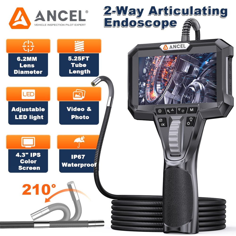 3.7V/2600A Battery Industrial Endoscope Camera Inspection Articulating Borescope