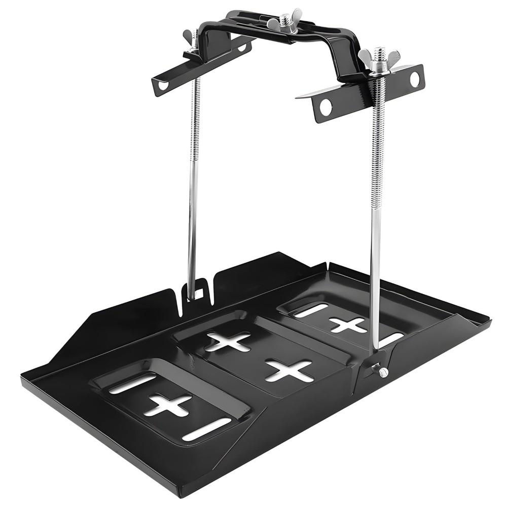 Battery Hold Down Tray Kit Universal Metal Storage Holder Adjustable Bracket