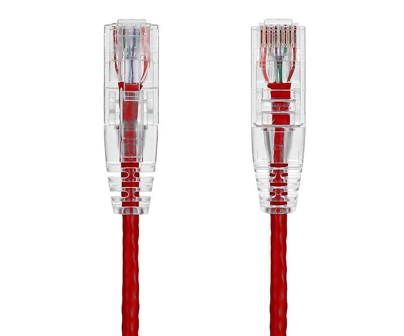 14ft Slim Cat6 28AWG UTP Ethernet Network Patch Cable Snagless, Red
