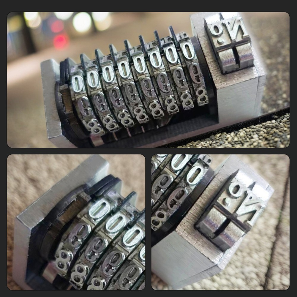 8 Digits Numbering Machine Forward for Letterpress Number Coding 4X8