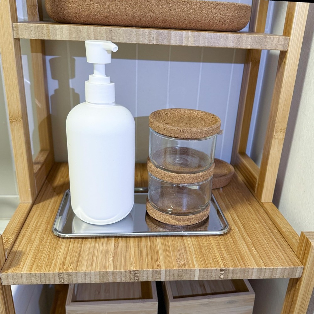 IMEEA Small Silver Tray Rectangular SUS304 Stainless 8" x 4.6" x 0.2",