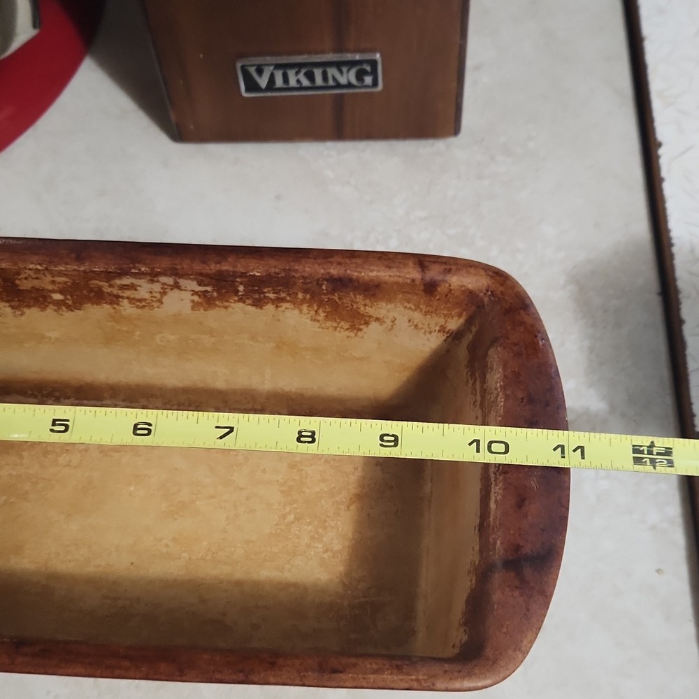 Pampered Chef Heritage Collection Ceramic Rectangle Loaf Pan Beige Brown
