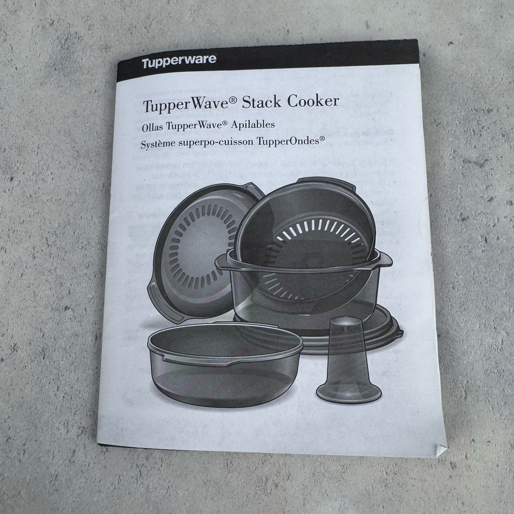 7 Pc Tupperware Tupperwave Stack Cooker System Complete Microwave Cooking Book