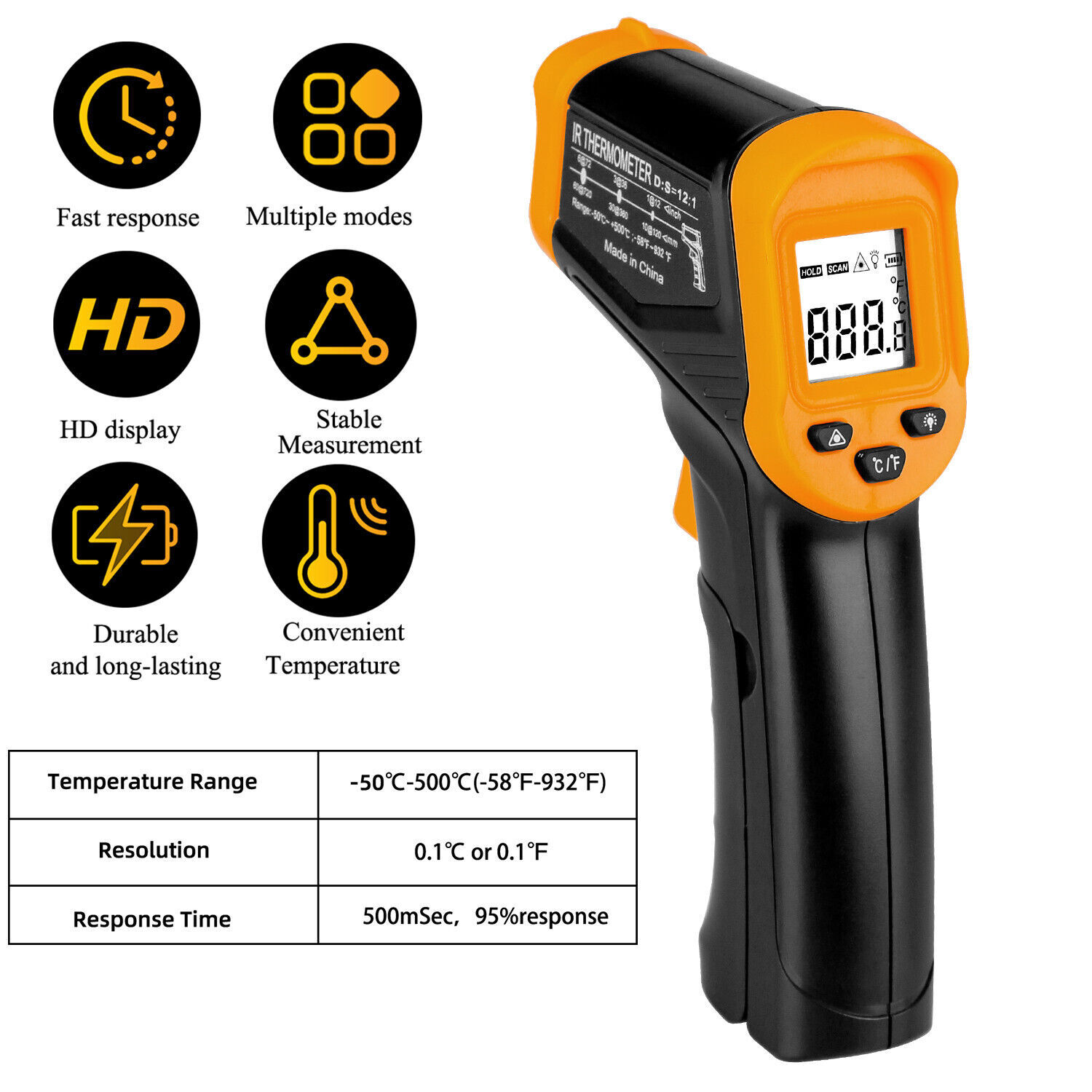 Digital Infrared Thermometer Temperature Gun Laser IR Cooking -50°C-550°C US