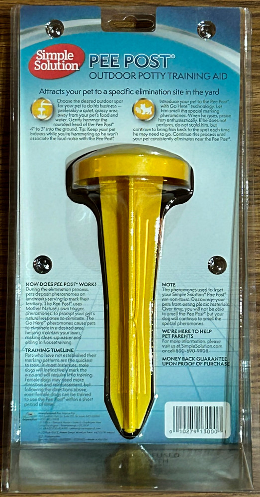 Simple Solution Pee Post Outdoor Dog Potty Training Aid – 13" Pheromone Stake