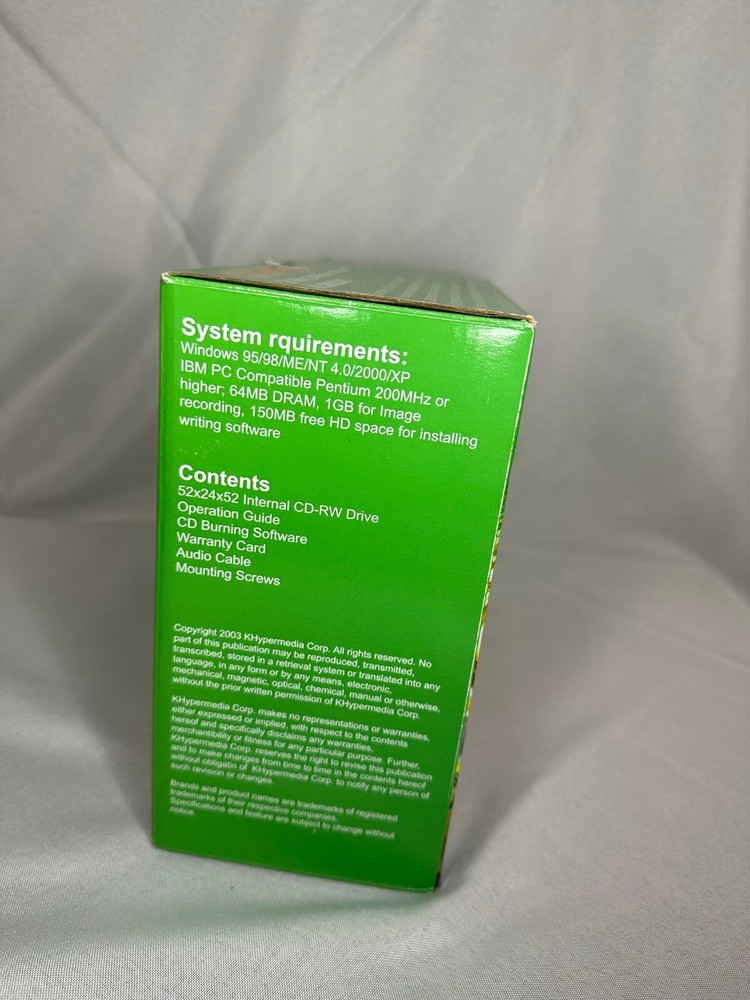 CD RE-WRITER K Hypermedia INTERNAL - 52X WRITE - 24X RE-WRITE - 52X READ