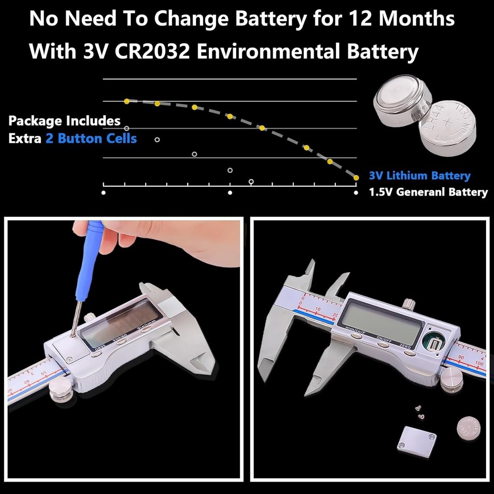 Versatile Digital Caliper with Large LCD Screen - Precision Stainless Steel Tool