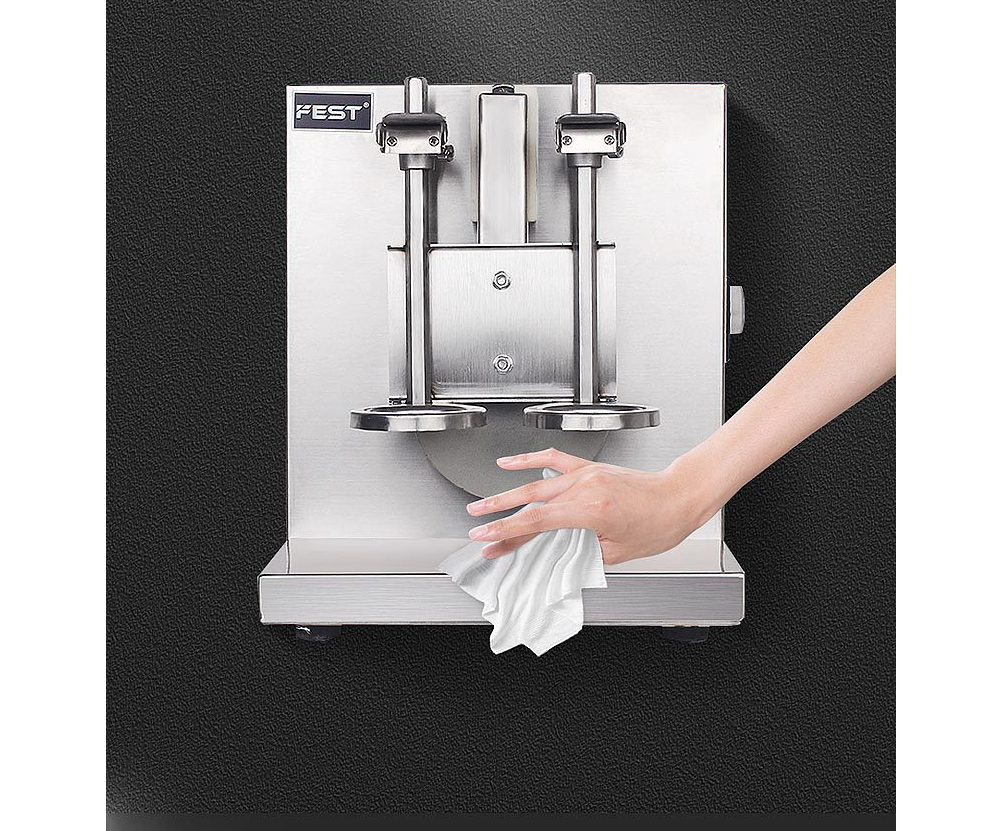 Double-head milk tea mixer with pearl milk tea timing function