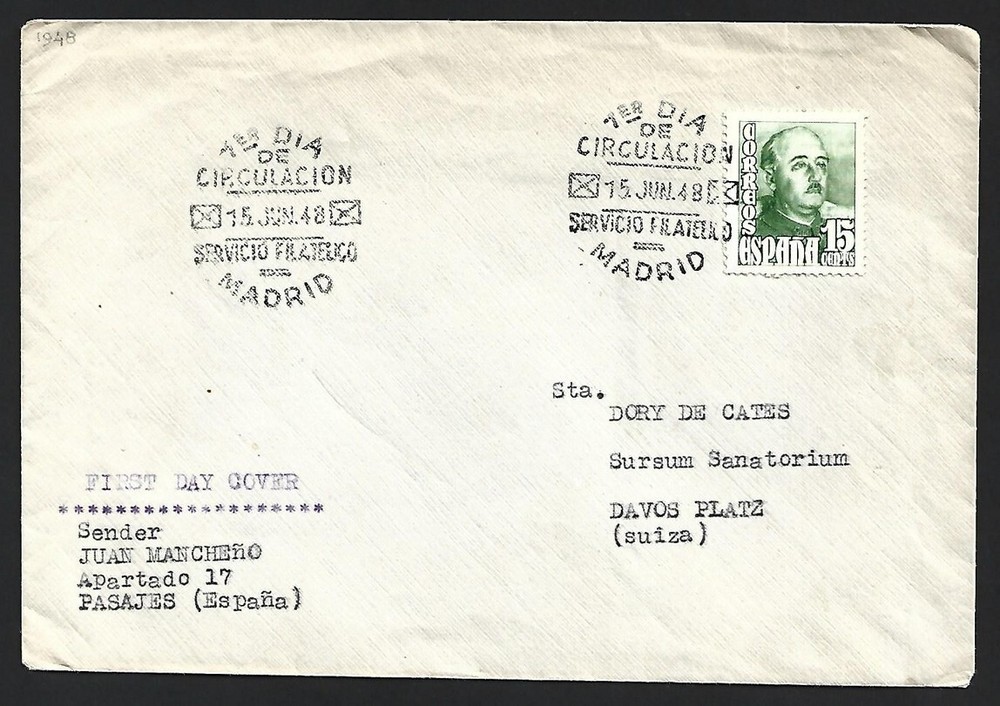 (AOP) Spain 1948 FDC