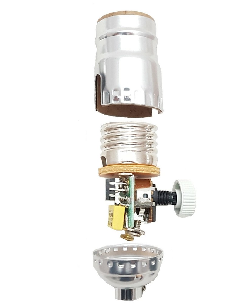 Full Range Dimmer Lamp Socket Nickel Finish E26 New 47668NJB