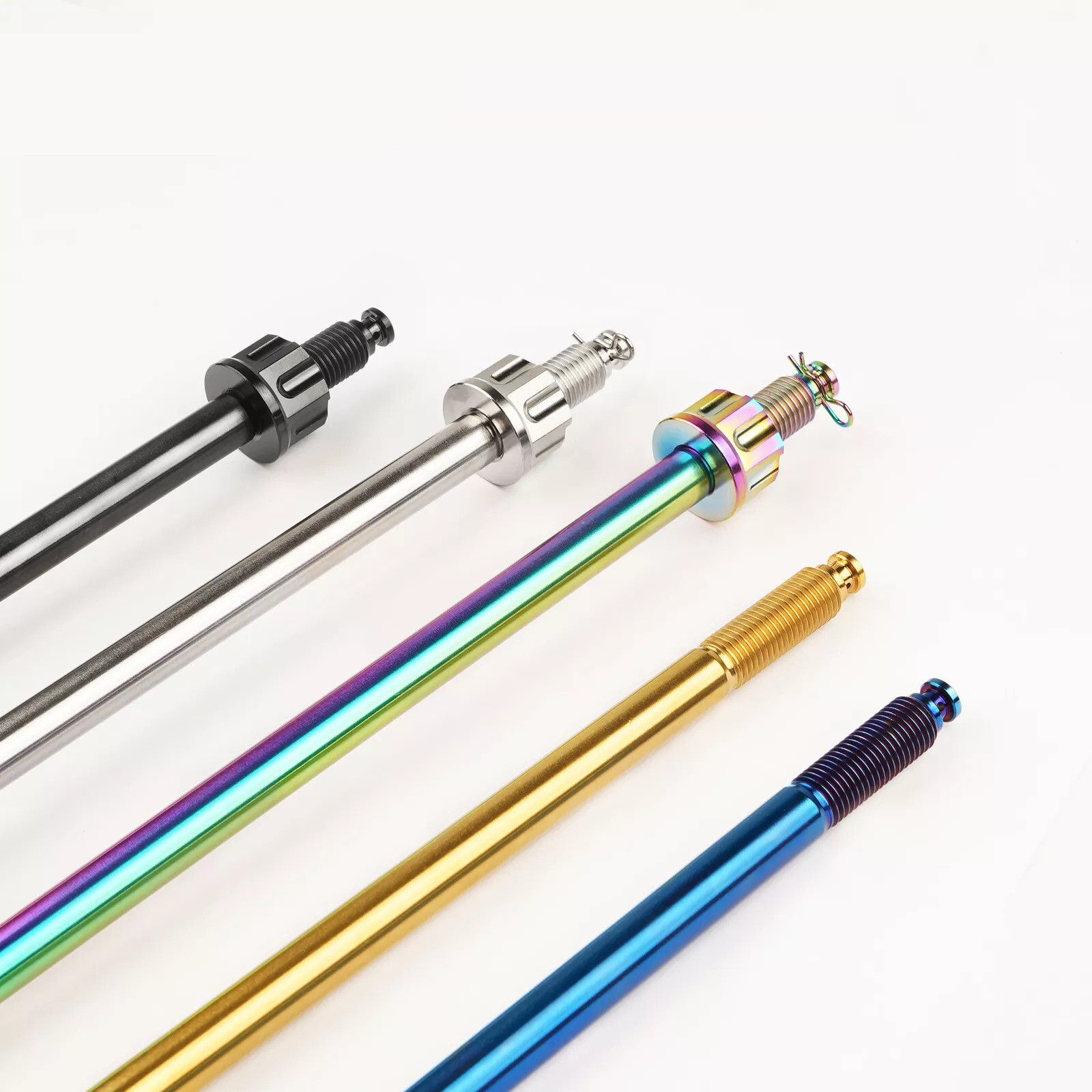 Titanium Motorcycle Axis Axle Roller w/ Nuts M10 M12*230/260/280/320/340/370