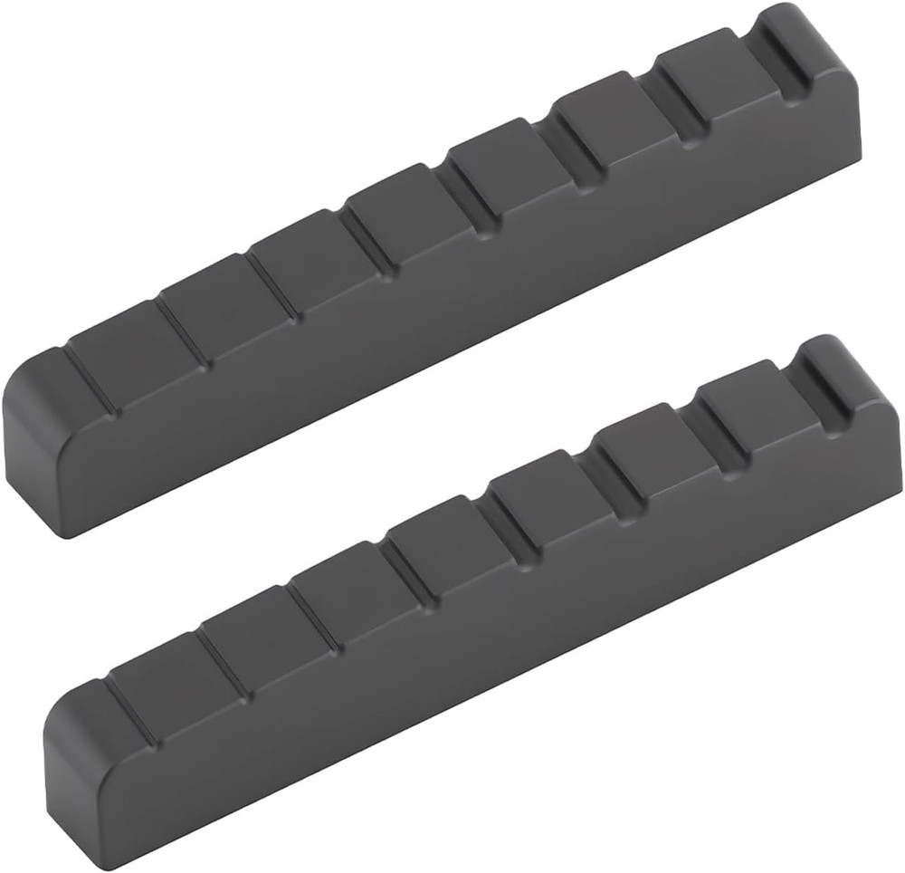 2pcs 8 String Guitar Slotted Nut in Black