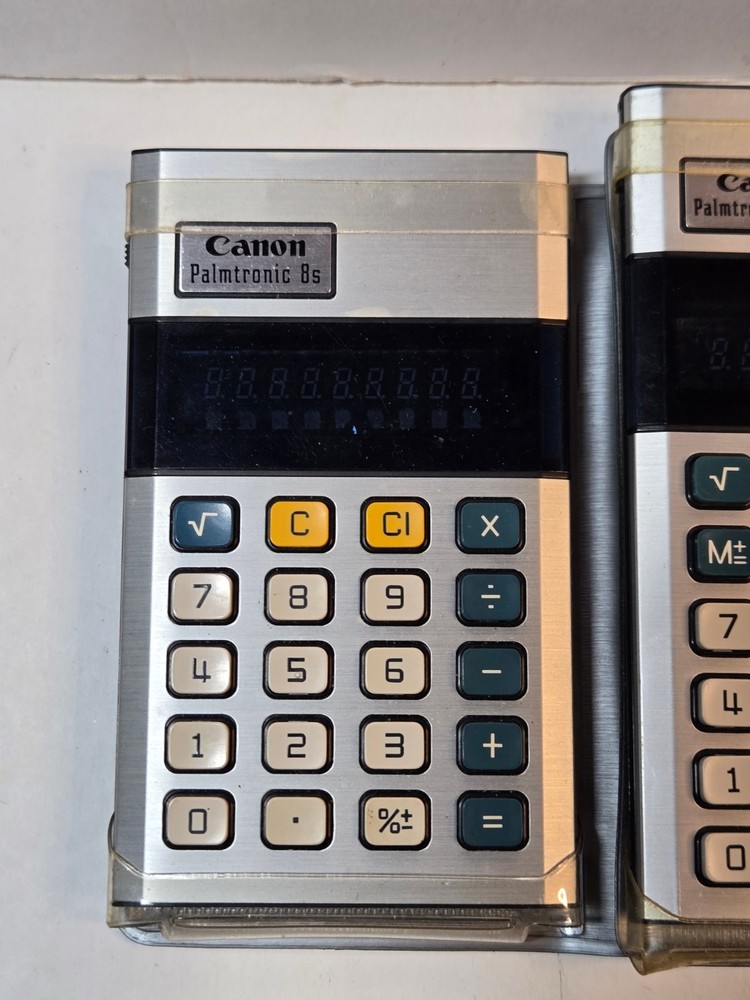 Lot 2 Canon Palmtronic 8S & 8MS Calculators - Untested
