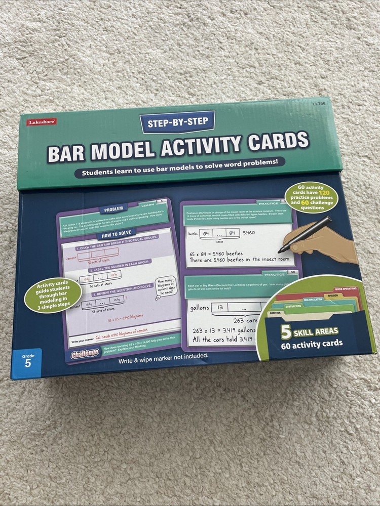 Lakeshore Bar Model Activity Cards Learning Step-By-Step Unused