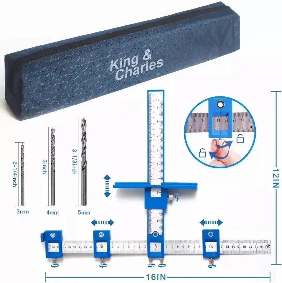 Cabinet Hardware Jig Drawer Pull Jig Template Tool Set USA