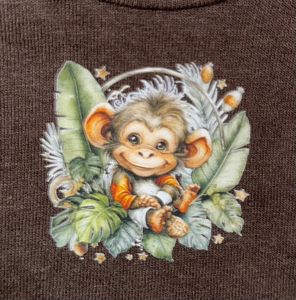 Christmas T-shirt Mini Size Monkey Transfer