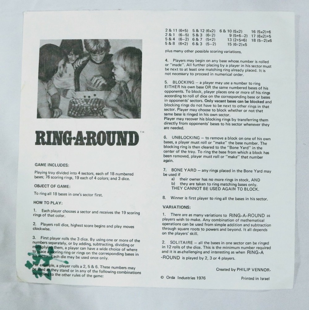 Vintage Game Ring-A-Round 1976