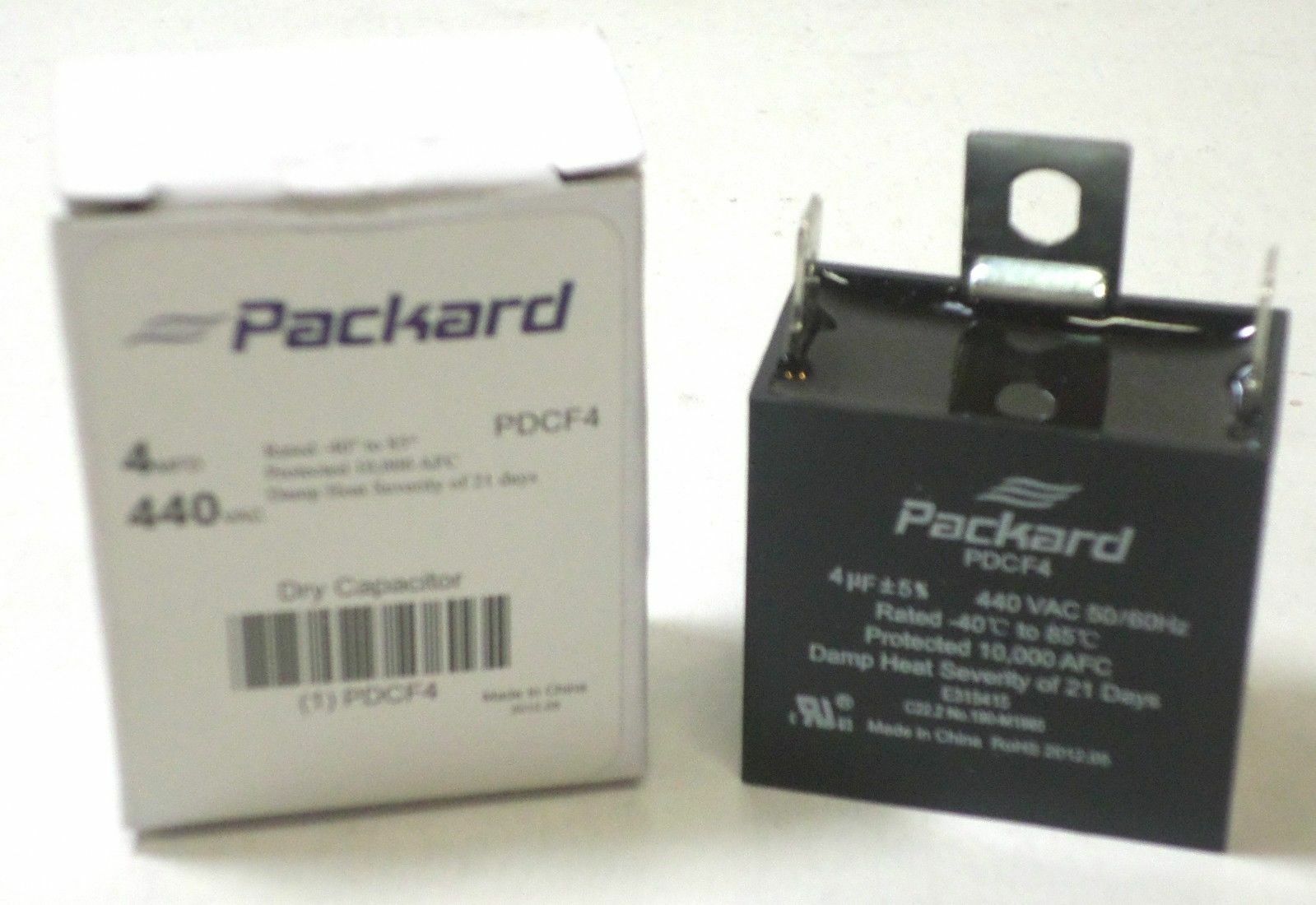 Packard PDCF4 HVAC Dry Motor Run Capacitor. 4 MFD/UF 440 Volts