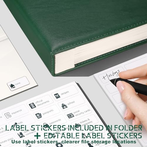 Important Document Organizer, 14 Expandable Pockets, 13 Card Olive Green