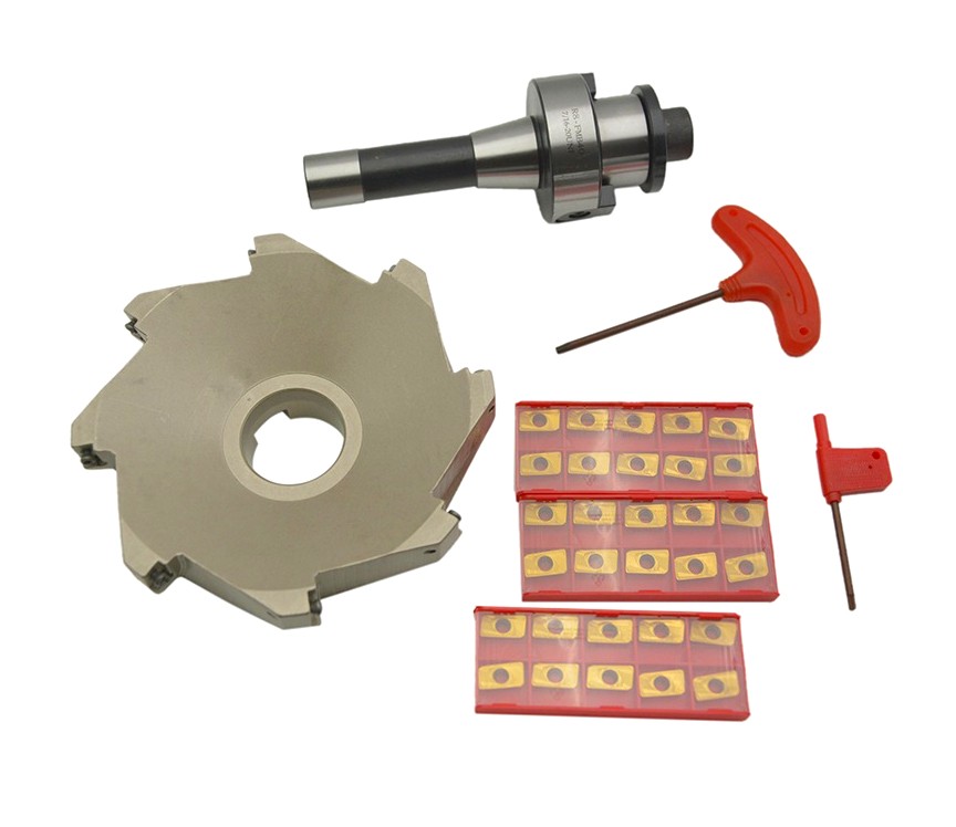 6.3" 90 Degree Indexable Face Shell Mill Cutter, R8 Arbor with APMT1604 Insert