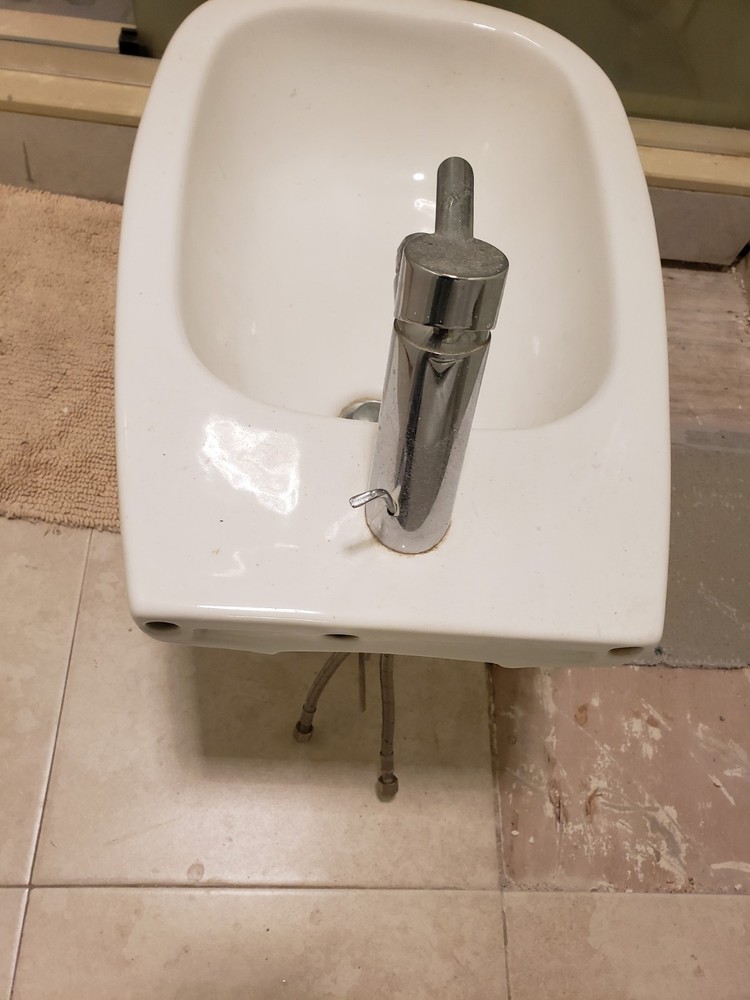 Duravit White Ceramic Rectangular Bathroom Basin with Chrome Faucet
