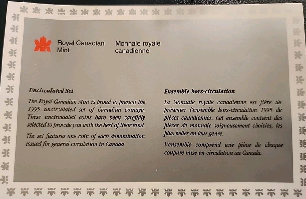 THE 🇨🇦 CANADA 🇨🇦 UNCIRCULATED MINT COINS SET 1995.