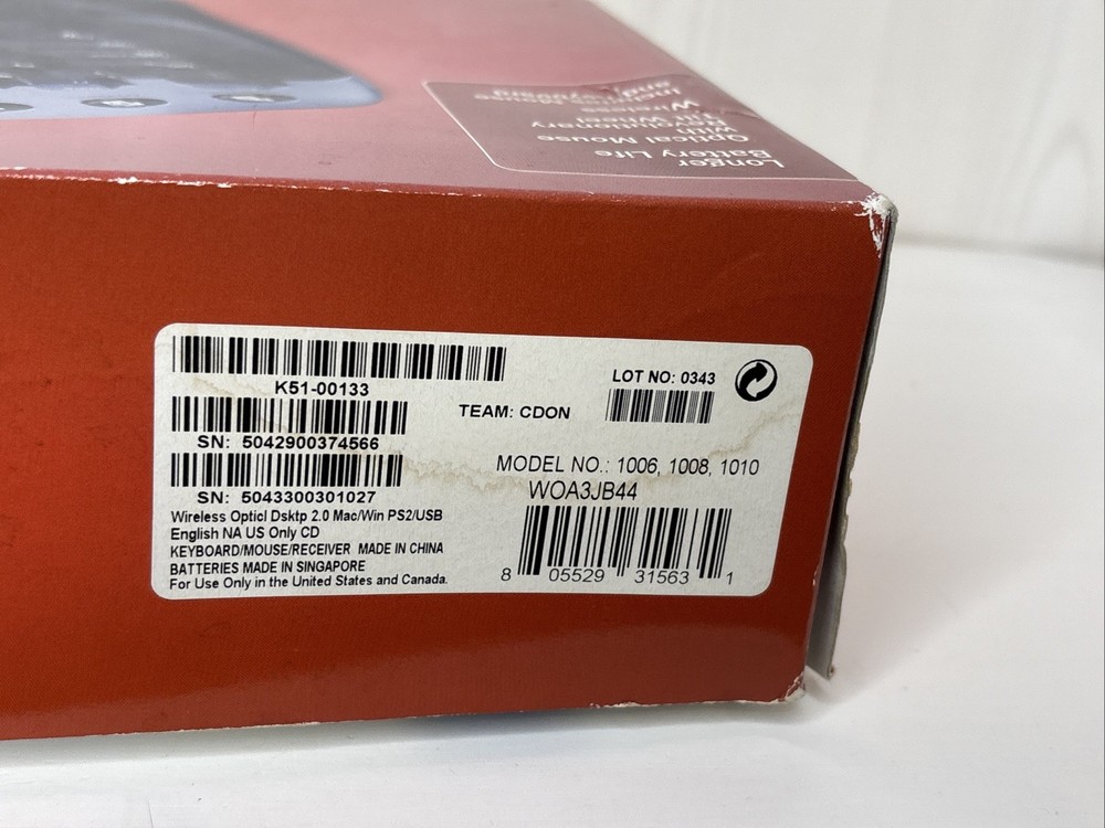 Microsoft Wireless Optical Desktop Keyboard Mouse 1006 1008 1010PC MAC