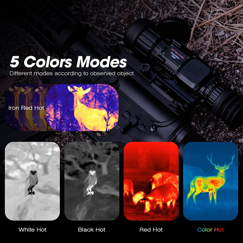 GTGUARD Thermal Scope 384x288 Multi Purpose Mountable Thermal For Rifles Scope