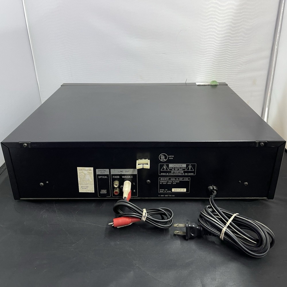 Sony CDP-C615 5-Disc CD Compact Changer Player | No Remote