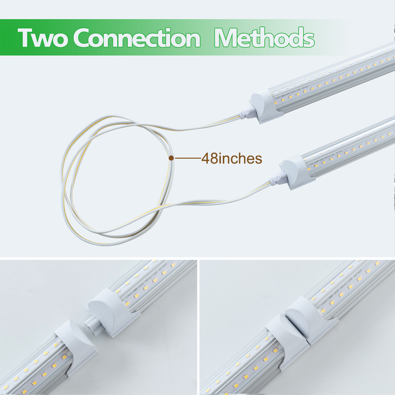 8FT T8 LED SHOP LIGHT V-SHAPE 75W 6500K Clear COOLER/ FREEZER LED Tube Light