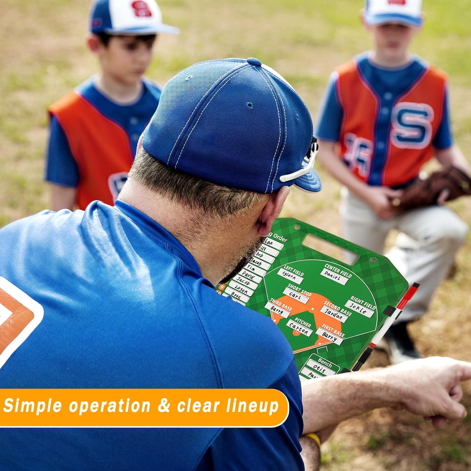 Magnetic Baseball Lineup Board with 40 Sheets Lineup Cards Clipboard for Coaches
