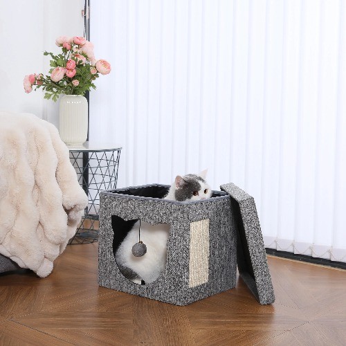 Vibrant Life Cat Cube Condo, GRAY