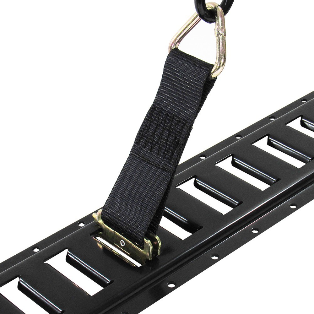 Pit Posse E-Track Strap D Ring Anchor Tie Down w/ Spring Adapter - Secures Cargo