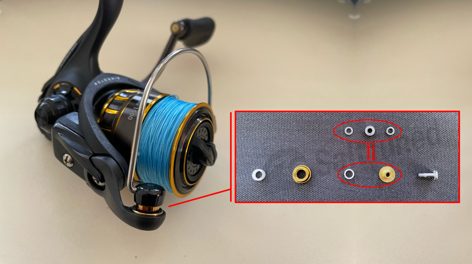 DAIWA black gold BG1500/2000/2500/3000/3500/4000 line roller bearing UPGRADE kit