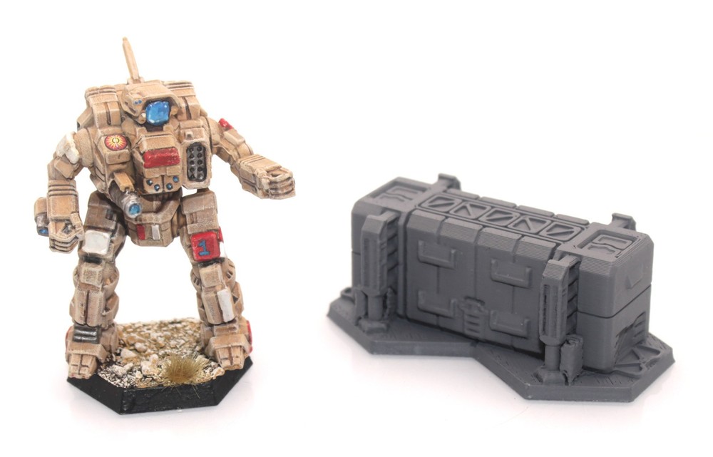 BattleTech Hexed Prefab Personnel Building 3D Printed