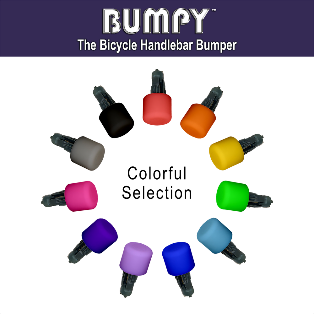 BUMPY END PLUG Bike Handlebar Soft Safe Secure Best Fit Grip Cap Gray Pair
