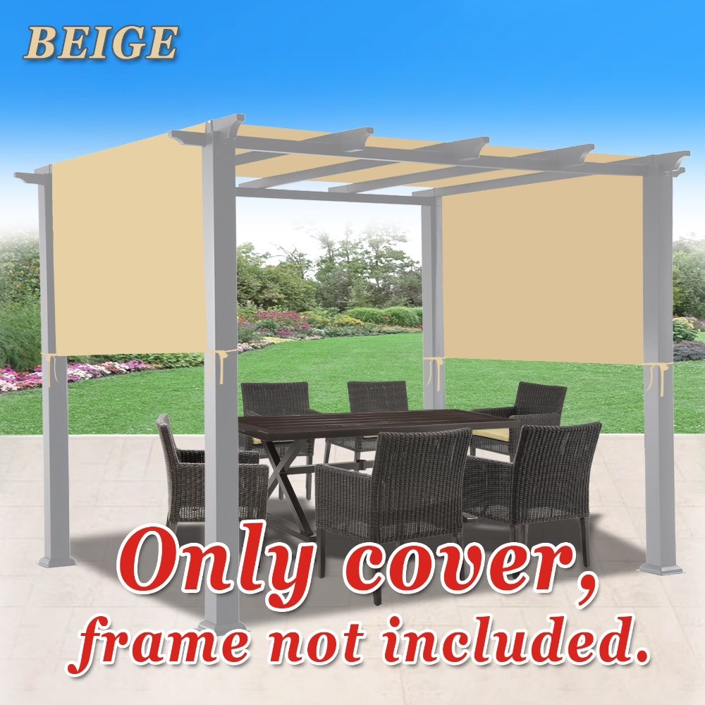 18' x 8.2' Beige Polyester Universal Replacement Canopy for Pergola Structure