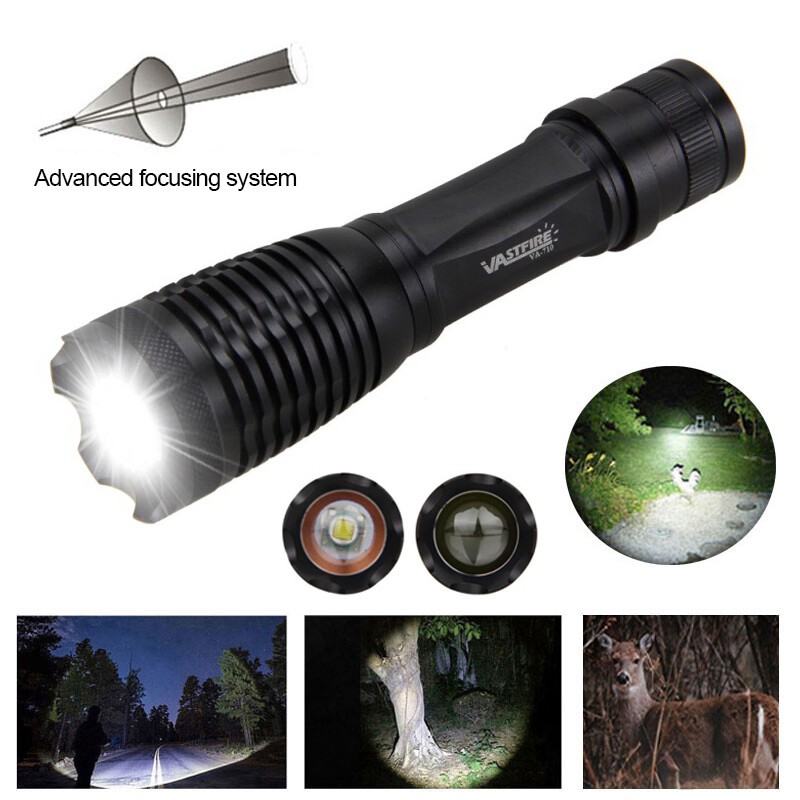 90000LM LED Flashlight Torch Rechargeable Zoomable Rifle. Light with Scope Mount