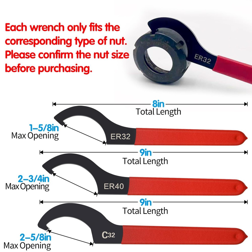 6pcs Coilover Spanner Wrench Set, C-Shape Shock Spanner Hook Wrench Tools, for