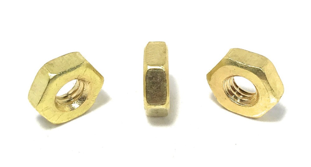 (100) 8-32 Brass Machine Screw Hex Nuts - Solid Brass (100 Pieces) Free Shipping